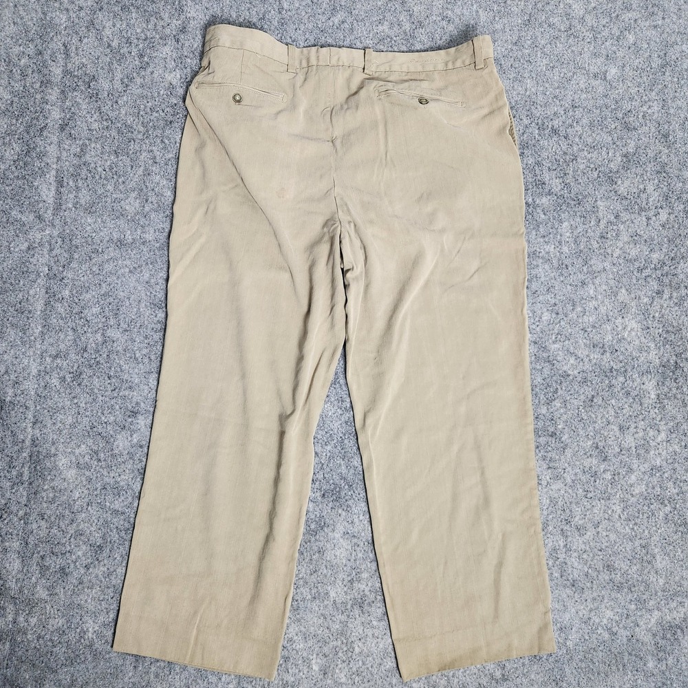 Tommy Bahama Silk Bamboo Pants Men‎ 38x30 Khaki Straight Leg Flat Front Beach - Picture 2 of 5